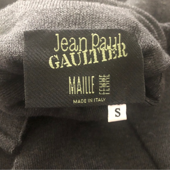 Jean Paul Gaultier Grey Wool Turtleneck Sweater Knit Long Sleeve Ruffled edging - Picture 1 of 4